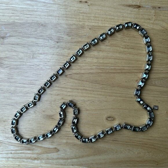 Banana Republic ᗺR Necklace Cranberry Lavender Rhinestones Statement Jewelry 26" - Picture 8 of 11